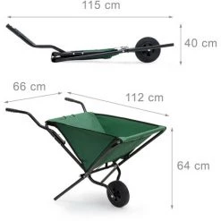 Relaxdays Brouette Pliable Pliante Outil De Jardinage H X L X P: 66 X 64 X 112 Cm Transport Pliant à Suspendre Mural Capacité 56 Litres Charge Maximale 30 Kilos, Vert -chariot de jardin Soldes 2022 10366731 4