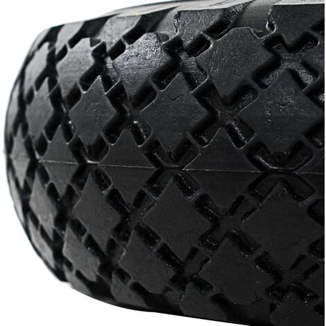 VidaXL Roue De Diable 2 Pcs PU Solide 3.00-4 - Noir 4 VidaXL Roue De Diable 2 Pcs PU Solide 3.00-4 - Noir – Image 4