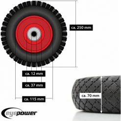 EYEPOWER Roue Pleine De Polyuréthane 3.00-4 250x70 Remplacement Pour Brouettes Mousse PU -chariot de jardin Soldes 2022 11607001 3