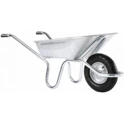 Brouette Haemmerlin Pro Select Expert 100L Tout Galvanisé Roue Gonflée -305379605-- - Gris