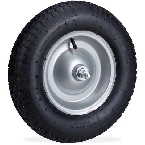 Relaxdays Roue De Brouette Caoutchouc 200 Kg, Roue De Rechange Axe, Jante Essieu 4.80 4.00-8, Noir 1 Relaxdays Roue De Brouette Caoutchouc 200 Kg, Roue De Rechange Axe, Jante Essieu 4.80 4.00-8, Noir