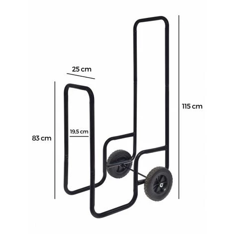 OXEO Chariot à Bûches Charge Maximale 80kg - Pneus En Caoutchouc 2 OXEO Chariot à Bûches Charge Maximale 80kg - Pneus En Caoutchouc – Image 2