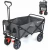 SEKEY Chariot De Jardin Pliable Avec Freins Et à Main Pliant Avec Chargeur Jusqu'à 80 KG, Gris