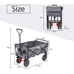 SEKEY Chariot De Jardin Pliable Avec Freins Et à Main Pliant Avec Chargeur Jusqu'à 80 KG, Gris 6 SEKEY Chariot De Jardin Pliable Avec Freins Et à Main Pliant Avec Chargeur Jusqu'à 80 KG, Gris -chariot de jardin Soldes 2022 13661580 3