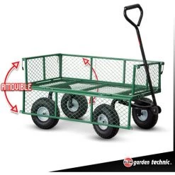 ELEM GARDEN TECHNIC Chariot De Jardin En Acier 97X52X59CM -chariot de jardin Soldes 2022 13978609 3