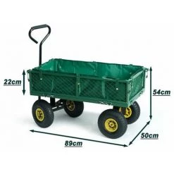 Varan Motors - TC1840A-2 Chariot De Jardin, Remorque à Main, Avec Bâche, Cotés Amovibles, Max 200Kg - Vert -chariot de jardin Soldes 2022 1506116 3