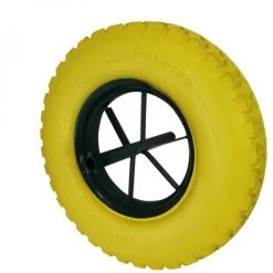 Roue Increvable Pour Brouette 4.8 / 4.00-8 - Jaune - 15" - Ø 40 Cm - Axe 20 Mm - Linxor - Jaune