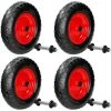 ECD GERMANY 4x 15" Roue De Brouette Pneumatique 4.80 / 4.00-8 Axe Inclus Ø 390 Mm Gonflable