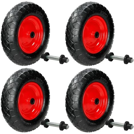 ECD GERMANY 4x 15" Roue De Brouette Pneumatique 4.80 / 4.00-8 Axe Inclus Ø 390 Mm Gonflable 1 ECD GERMANY 4x 15" Roue De Brouette Pneumatique 4.80 / 4.00-8 Axe Inclus Ø 390 Mm Gonflable
