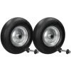 ECD GERMANY 2x 15" Roue Brouette PU Caoutchouc Plein 4.80 4.00-8 Ø 390mm Avec Axe Increvable
