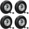 ECD GERMANY 4x 15" Roue Brouette PU Caoutchouc Plein Increvable 4.80 4.00-8 Ø 390mm Avec Axe