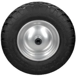 ECD GERMANY 2x 15" Roue Brouette PU 4.80 4.00-8 Pleine En Gomme Solide Ø 390 Mm Avec Axe -chariot de jardin Soldes 2022 16032089 3