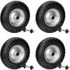 ECD GERMANY 4x 15" Roue Brouette Pleine En Gomme Solide PU 4.80 4.00-8 390 Mm Avec Axe
