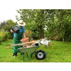 ECD GERMANY 4x 15" Roue Brouette Pleine En Gomme Solide PU 4.80 4.00-8 390 Mm Avec Axe -chariot de jardin Soldes 2022 16032096 5