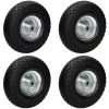 ECD GERMANY 4x 10" Roue De Brouette PU 3.00-4 Ø 260mm Caoutchouc Solide Roulement à Billes