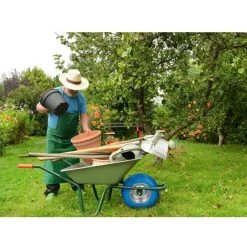 ECD GERMANY Bleu Schubkarrenrad Avec L'axe Du Caoutchouc De Pneu De Rechange PU 4,80 / 4.00-8 Ø 390 Mm -chariot de jardin Soldes 2022 16084400 4