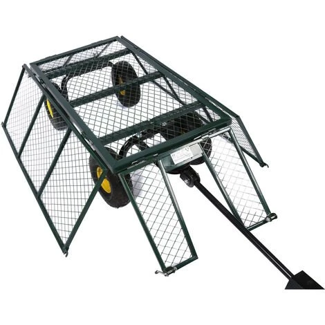 WILTEC Chariot Transport XXL 550kg Pliable Bâche Amovible Pneus Robustes Grille De Rangement Diable Jardin 2 WILTEC Chariot Transport XXL 550kg Pliable Bâche Amovible Pneus Robustes Grille De Rangement Diable Jardin – Image 2