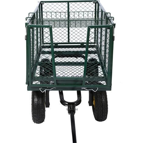 WILTEC Chariot Transport XXL 550kg Pliable Bâche Amovible Pneus Robustes Grille De Rangement Diable Jardin 4 WILTEC Chariot Transport XXL 550kg Pliable Bâche Amovible Pneus Robustes Grille De Rangement Diable Jardin – Image 4