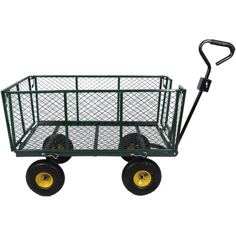 WILTEC Chariot Transport XXL 550kg Pliable Bâche Amovible Pneus Robustes Grille De Rangement Diable Jardin 5 WILTEC Chariot Transport XXL 550kg Pliable Bâche Amovible Pneus Robustes Grille De Rangement Diable Jardin – Image 5
