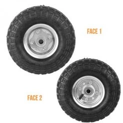 Lot De 2 Roues Gonflables Pour Chariot 26 X 8.5 Cm, Axe 16 Mm - Noir - Linxor - Noir -chariot de jardin Soldes 2022 16294282 3