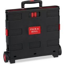 Relaxdays Chariot De Courses Pliable, Poignée, Roulettes En Caoutchouc, 35 Kg, Poussette De Marché, Aluminium, Rouge -chariot de jardin Soldes 2022 16739443 3