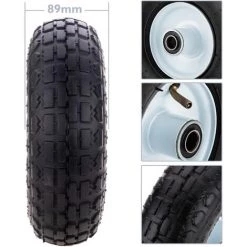 PrimeMatik - Roue De Brouette Pneumatique 136 Kg 10x3,5" 254x89 Mm Pour Charettes Chariots Et Plates-formes De Transport -chariot de jardin Soldes 2022 17320021 2