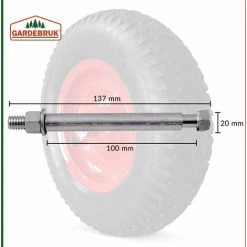 GARDEBRUK Roue De Brouette Avec Axe Roue De Rechange Ø 390mm Largeur 95mm Chariot De Jardin Charrette Pneus Gonflables -chariot de jardin Soldes 2022 18475378 4