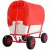 DEUBA Chariot De Transport Avec Bâche De Protection Amovible Rouge Chariot De Jardin
