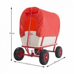 DEUBA Chariot De Transport Avec Bâche De Protection Amovible Rouge Chariot De Jardin -chariot de jardin Soldes 2022 18476916 3