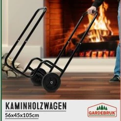 GARDEBRUK Chariot à Bois Charge Maximale 80kg Pneus En Caoutchouc Diable Pour Bois Transport Bois Chauffage -chariot de jardin Soldes 2022 18477518 4