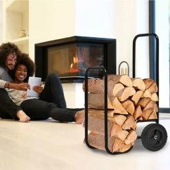 GARDEBRUK Chariot à Bois Charge Maximale 80kg Pneus En Caoutchouc Diable Pour Bois Transport Bois Chauffage -chariot de jardin Soldes 2022 18477518 5