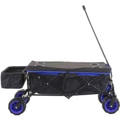 Chariot Pliable HHG-425, Charette à Bras, Pneus Tout Terrain ~ Avec Recouvrement Noir/bleu 7 Chariot Pliable HHG-425, Charette à Bras, Pneus Tout Terrain ~ Avec Recouvrement Noir/bleu -chariot de jardin Soldes 2022 18936154 3