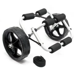 WILTEC Chariot De Transport Alu Pliable 45kg Kayak Canoë Avec Roues PU & Sangles En Nylon Fixation Sécurité