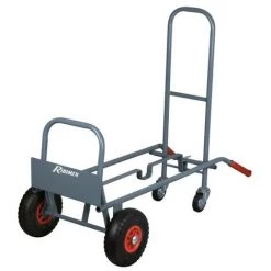 RIBIMEX Chariot Diable 2 Positions, Bavette Fixe Et Rabattable, 4 Roues, 250 Kgs