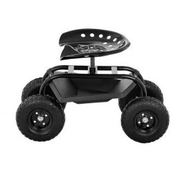 HILLVERT Siège De Jardin Sur Roues Banc Chariot Tabouret De Jardinage Avec Tablette 150kg - Gris, Noir -chariot de jardin Soldes 2022 24394851 4