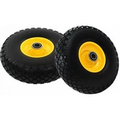Hommoo Roue De Diable 2 Pcs PU Solide 3.00-4 HDV04990 -chariot de jardin Soldes 2022 24998566 3
