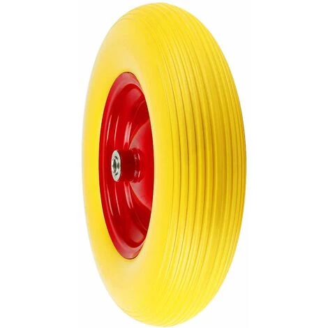 JEOBEST®Roue De Brouette - Anti-crevaison | 4,00-8 | Axe Compris | Roue De Secours Increvable Ø 39 Cm En Caoutchouc Plein - Jaune 5 JEOBEST®Roue De Brouette - Anti-crevaison | 4,00-8 | Axe Compris | Roue De Secours Increvable Ø 39 Cm En Caoutchouc Plein - Jaune – Image 5