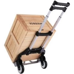 BETTER MAISON Chariot De Transport Pliable En Aluminium Poignée Télescopique Charge De 75kg - Argent -chariot de jardin Soldes 2022 25848972 3