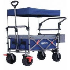 AREBOS Chariot De Jardin Pliable, Chariot De Transport à Main, Avec Barre De Poussée, Pliable, Bleu - Bleu -chariot de jardin Soldes 2022 26508393 5