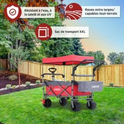 AREBOS Chariot De Transport Pliable Avec Toit | Chariot De Luxe | Chariot De Transport | Pliable | Chariot à Outils | Systèmes De Ceinture à 3 Points | Sac XXL | Capacité De Charge De 100 Kg | Rouge - Rouge -chariot de jardin Soldes 2022 26508402 4