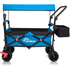 SAMAX Chariot De Jardin Avec Toit Pliante Offroad - Bleu -chariot de jardin Soldes 2022 26922468 3