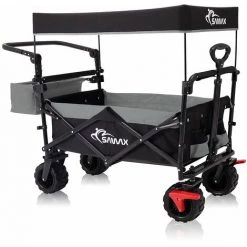 SAMAX Chariot De Jardin Avec Toit Pliante Offroad - Noir / Gris