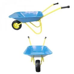 Brouette Pour Enfant En Métal - Bleu Et Jaune - LInxor - Bleu -chariot de jardin Soldes 2022 28420826 3