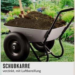 GARDEBRUK Brouette De Jardin 2 Roues 100 Litres Capacité De Charge 150 Kg Transport Jardinage Chantier -chariot de jardin Soldes 2022 29084624 3