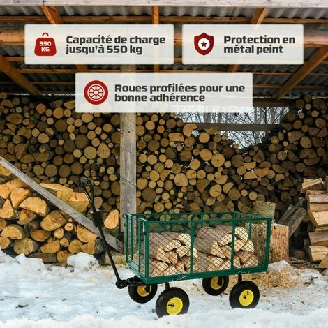 AREBOS Chariot De Transport | 550kg | Chariot De Jardin | Chariot à Outils 4 AREBOS Chariot De Transport | 550kg | Chariot De Jardin | Chariot à Outils – Image 4