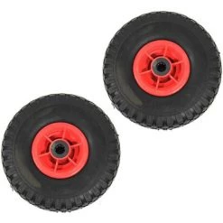 ESTEXO Roue De Secours Pneus PU 3.00-4 2x Caoutchouc Plein Ø 260 Mm Roue De Diable