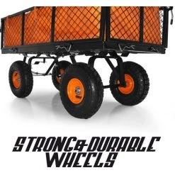 Boudech Chariot à Main Pour Outils De Jardin En Fer Avec Une Charge Max. De 550kg Avec Grille Supplémentaire -chariot de jardin Soldes 2022 29809990 3