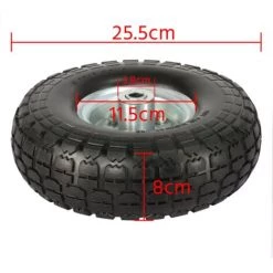 Yaheetech Lot De 4pcs Roue Increvable Remorque Pour Diable Brouette Chariot Jante En Acier 255 Mm -chariot de jardin Soldes 2022 30539869 3