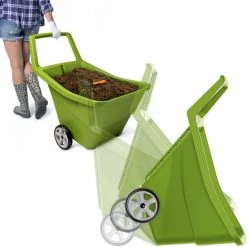 PROSPERPLAST Chariot De Jardin Sur Roues Capacité 95L Vert 79,9 X 59,3 X 72,4 Cm - Vert Olive 9 PROSPERPLAST Chariot De Jardin Sur Roues Capacité 95L Vert 79,9 X 59,3 X 72,4 Cm - Vert Olive -chariot de jardin Soldes 2022 30806722 5
