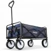 DEUBA Chariot De Jardin Pliable Chariot De Transport à Main Chariot A Main Charrette Remorque Max 70 Kg Bleu Foncé